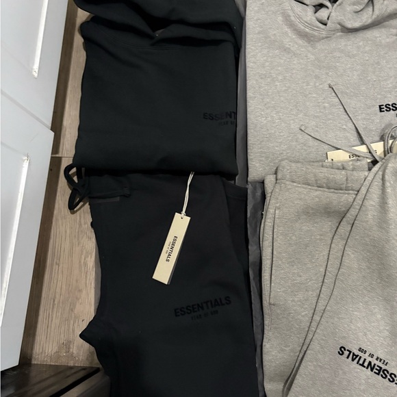 Essentials Jet Black Hoodie and Sweatpants - Picture 2 of 2